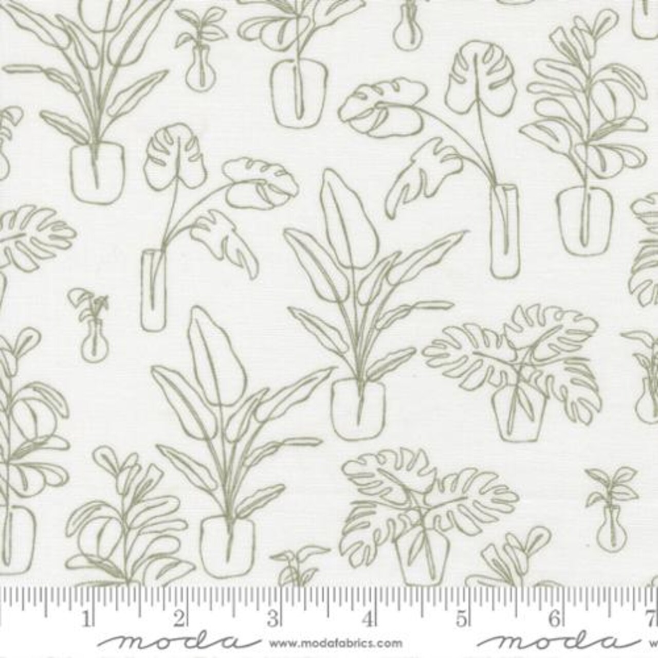 Fabric Moda Cream Indoor Jungle Potted by the Quarter Yard 26143-11